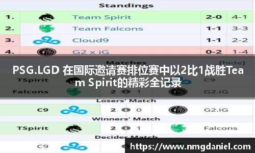 PSG.LGD 在国际邀请赛排位赛中以2比1战胜Team Spirit的精彩全记录