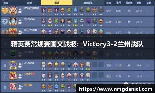 精英赛常规赛图文战报：Victory3-2兰州战队